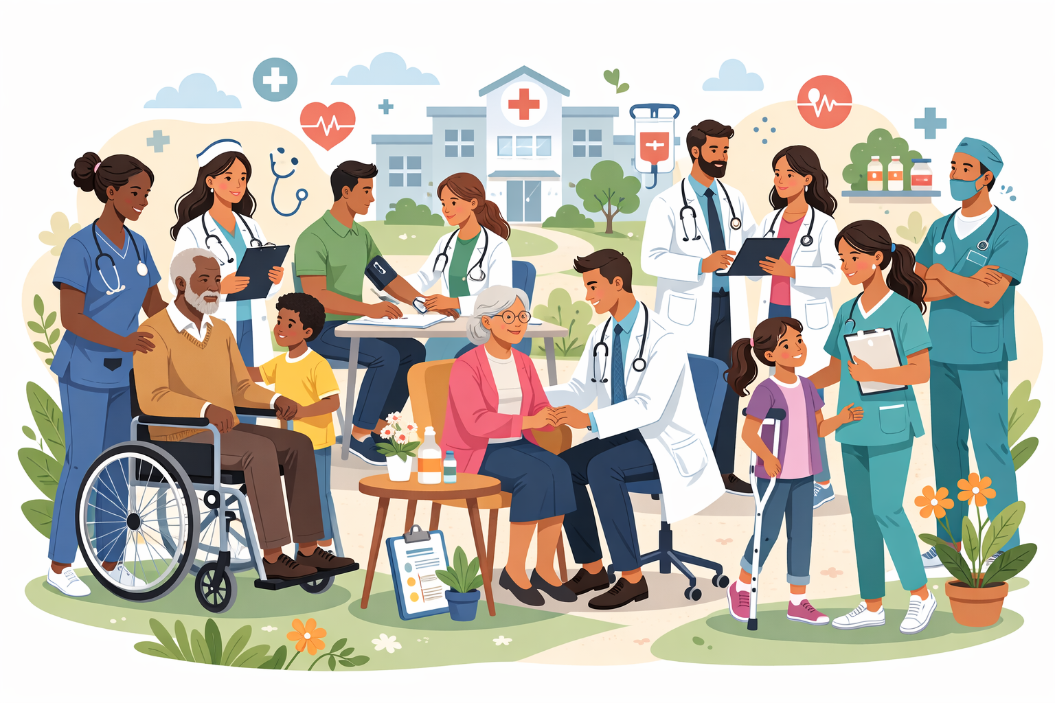 Healthcare community illustration